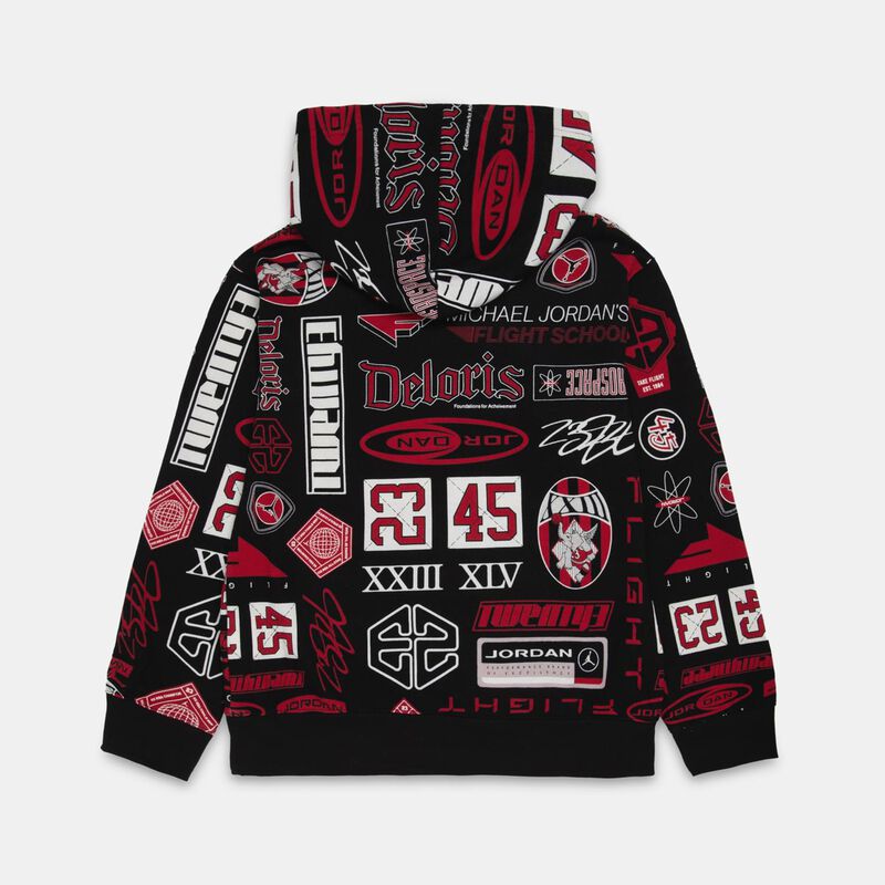 Felpa Jordan Essentials Printed ragazzi, rosso/nero/bianco