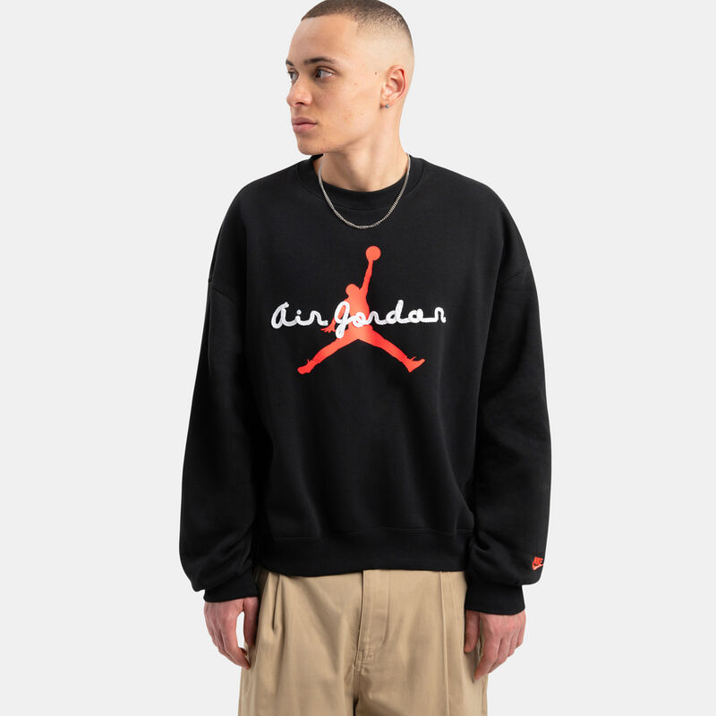 Felpa Jordan Brooklyn Fleece Crew, nero/rosso/bianco