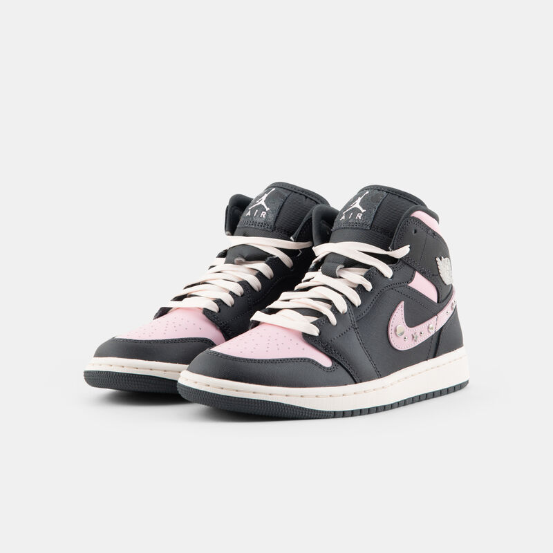 Air Jordan 1 Mid SE Iced Carmine (W), nero/rosa/argento