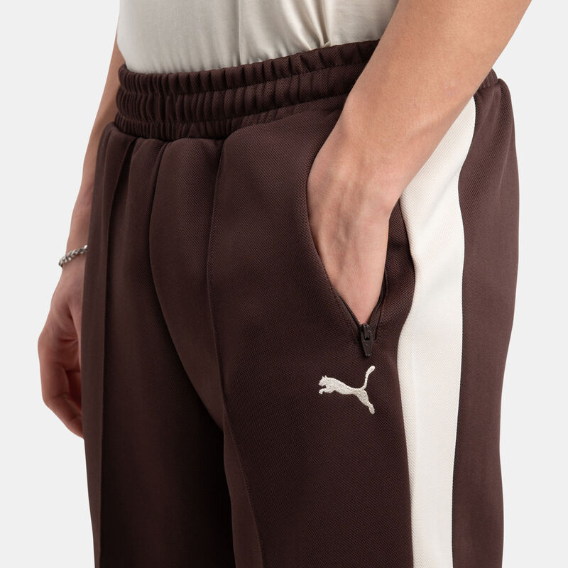 Pantaloni Puma T7 Always On, marrone/bianco