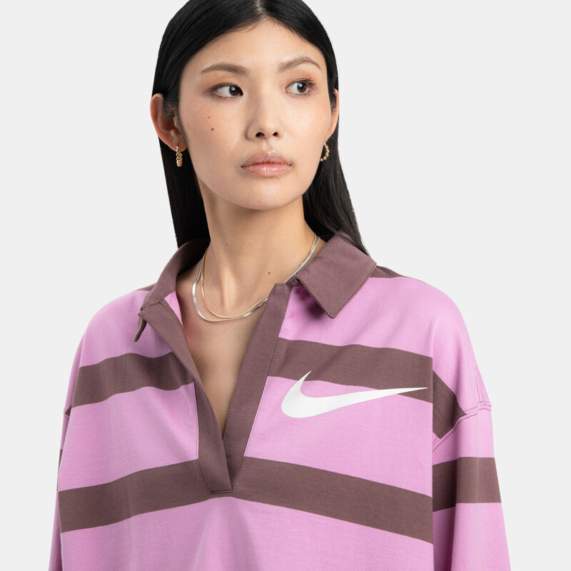 Polo a maniche lunghe Nike Sportswear Prep Top, rosa/viola