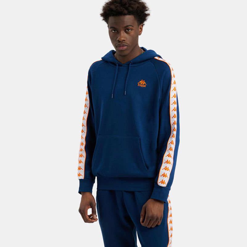 Felpa Kappa 222 Banda Madison, blu/arancione/bianco