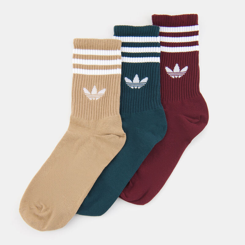 Calzini adidas 3 Stripes (3 paia), bordeaux/verde/marrone