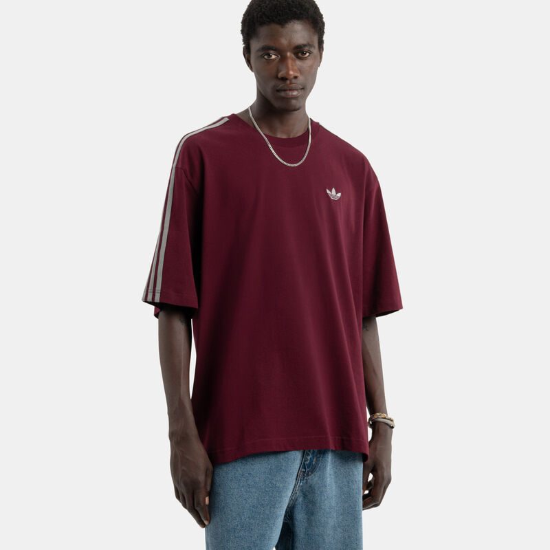 T-shirt adidas adicolor 3-Stripes Oversized, bordeaux/grigio