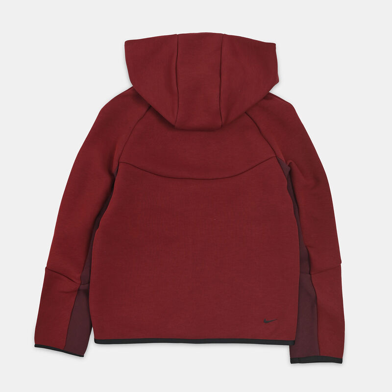 Felpa con zip Nike Sportswear Tech Fleece ragazzi, bordeaux/nero