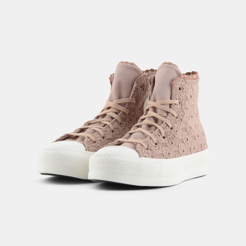 Converse Chuck Taylor All Star Lift Platform Crochet, rosa/bianco