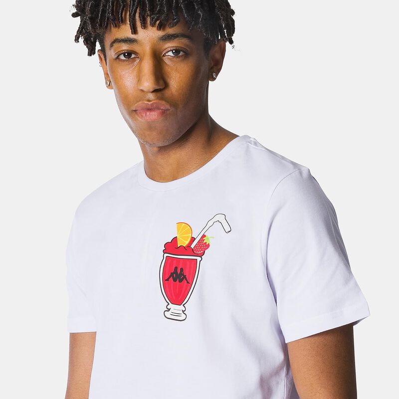 T-shirts Kappa Authentic Graphik Leugene, bianco/multicolor