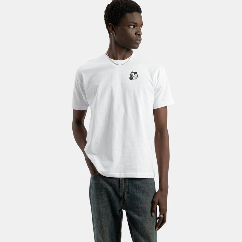 T-shirt Speedy Tee Felix Cat, bianco/nero
