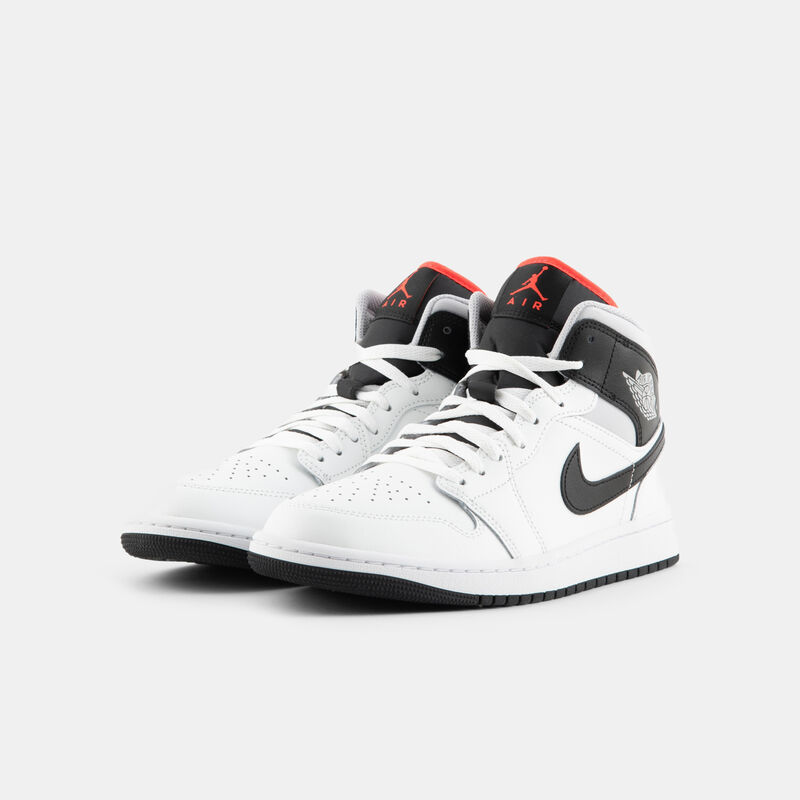 Air Jordan 1 Mid White Infrared 23, bianco/grigio/nero