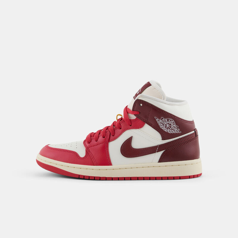 Air Jordan 1 Mid Sail Mystic Hibiscus (W), rosso/beige