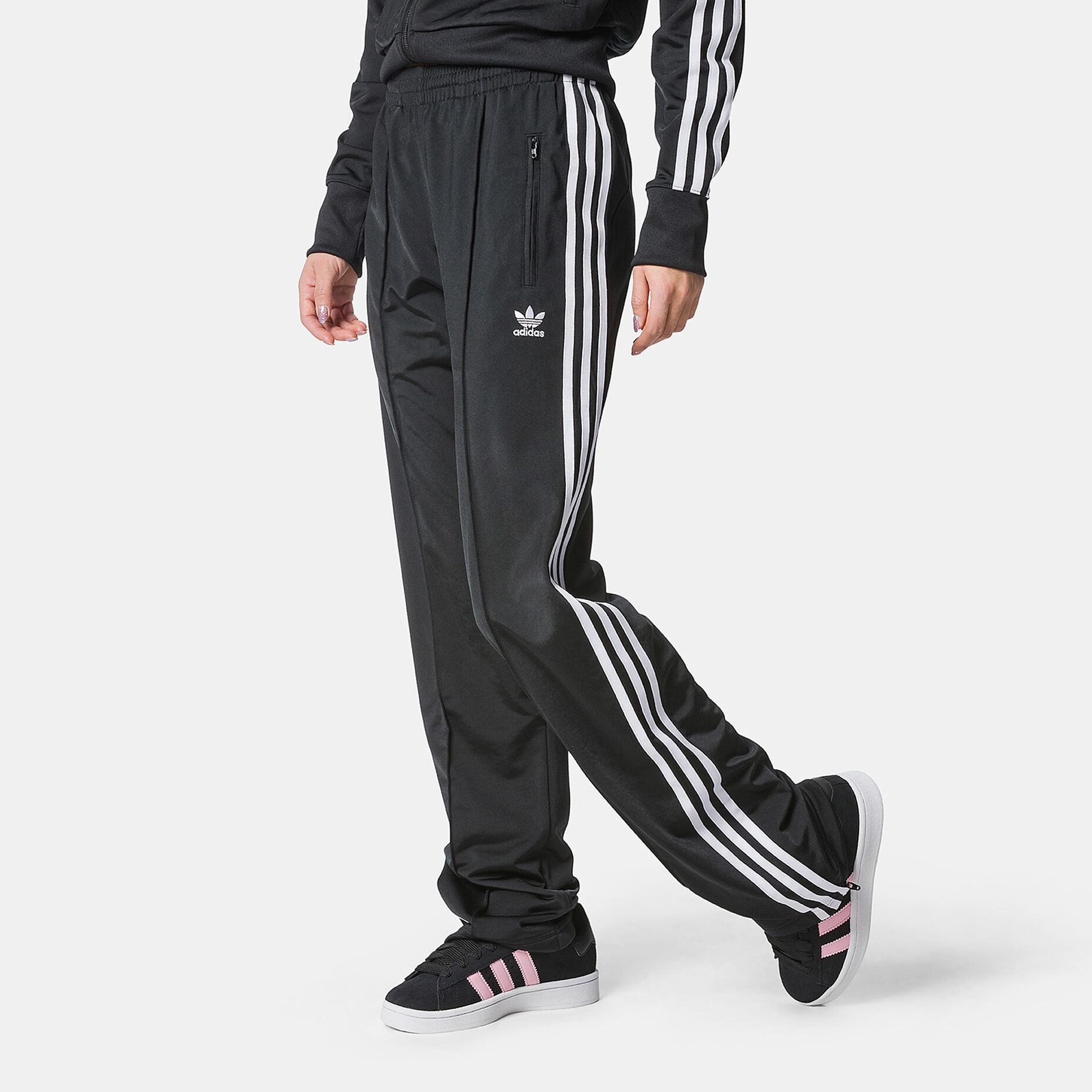 Pantaloni adidas adicolor Classics Firebird, nero/bianco