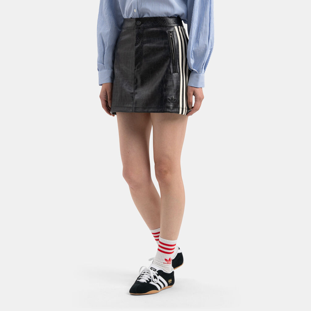 Gonna adidas Pleather, nero/bianco
