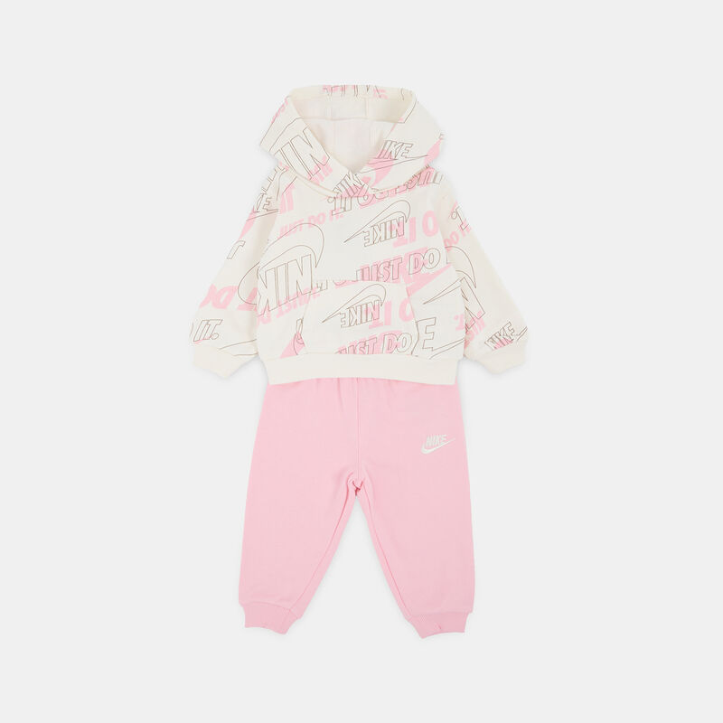 Completo Nike Sportswear Club Fleece Graphic neonati, rosa/bianco