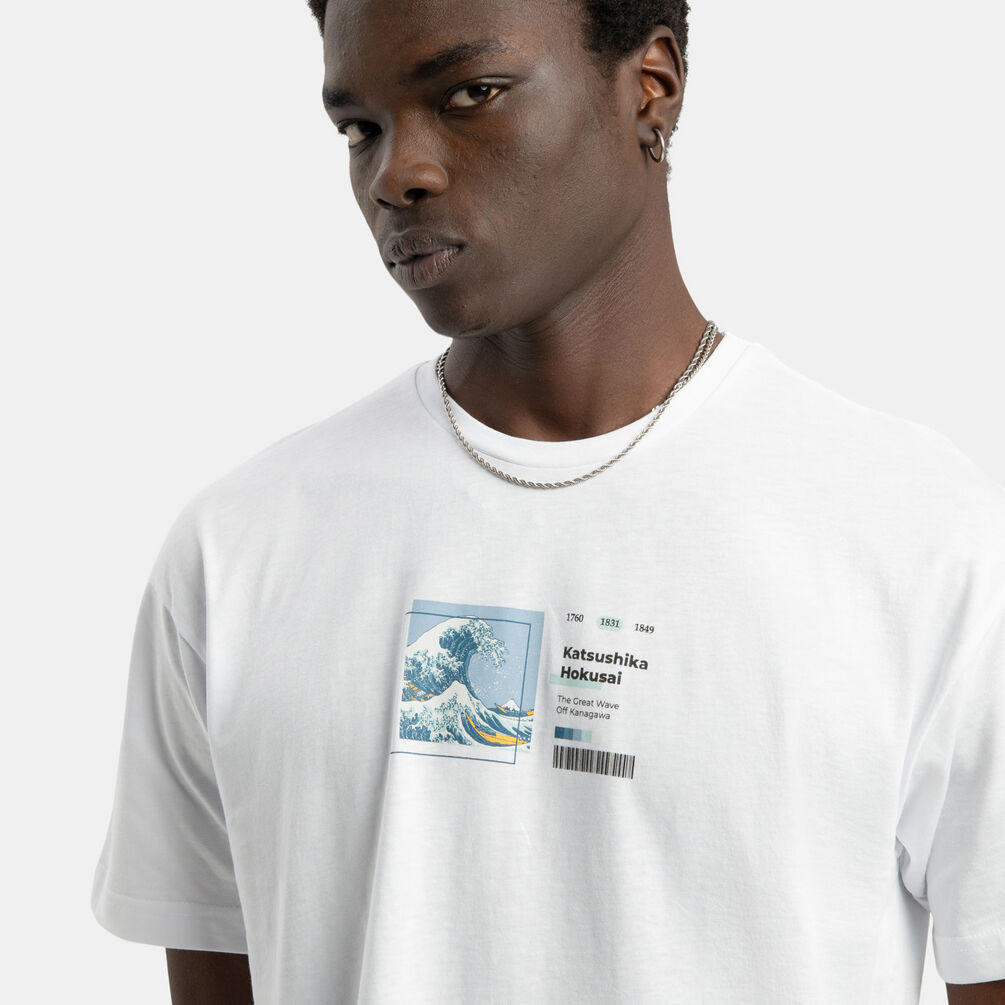 T-shirt Speedy Tee Hokusai, bianco/azzurro