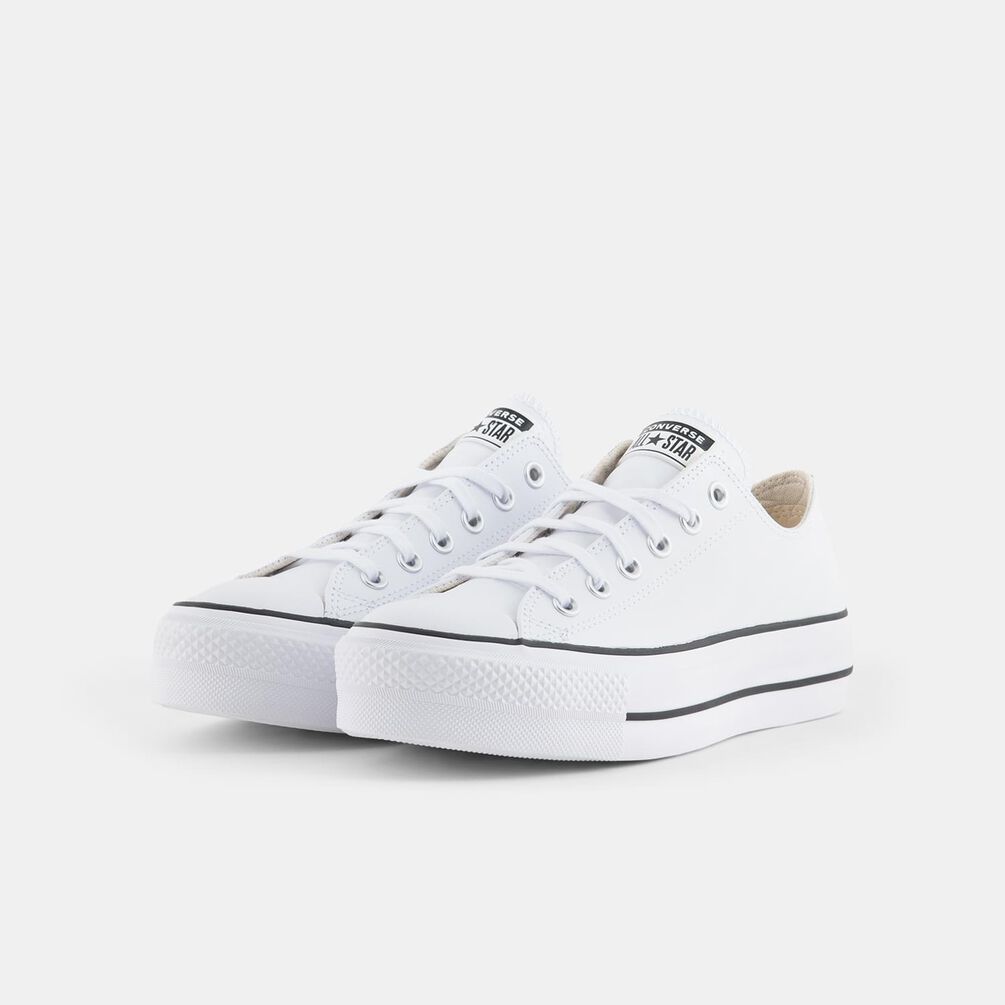 Converse Chuck Taylor All Star Platform Leather, bianco/nero