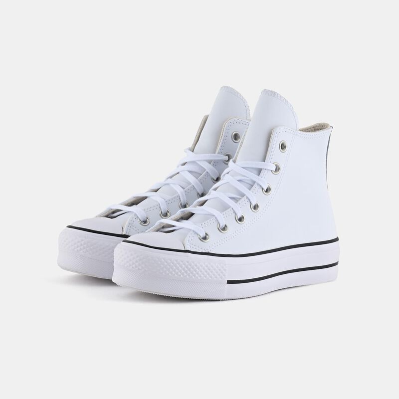 Converse Chuck Taylor All Star Lift Platform Leather, bianco/nero