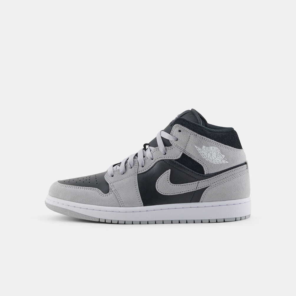 Air Jordan 1 Mid Light Smoke Grey Black, grigio/nero