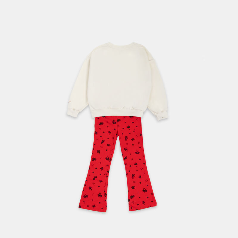 Completo Nike Crew Leggings Set bambini, rosso/beige