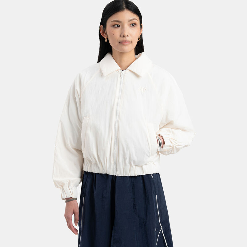 Giacca New Balance Woven Bomber, bianco