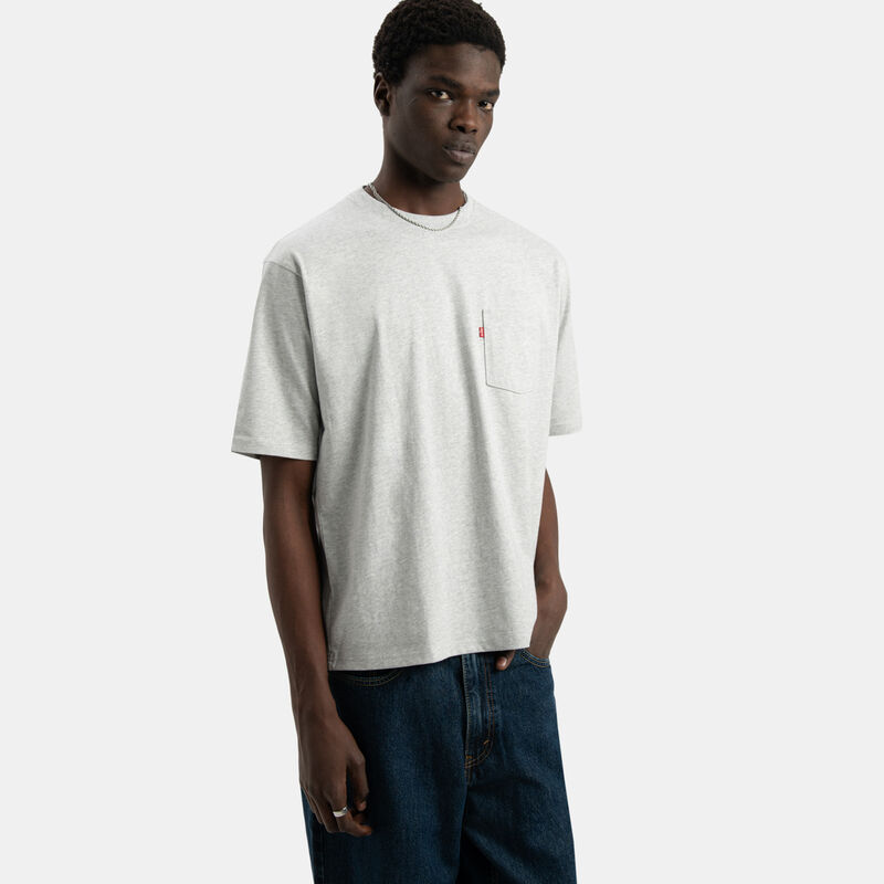 T-shirt Levi's Half-sleeve Pocket, grigio/rosso