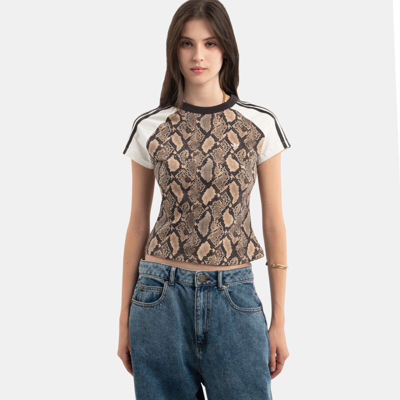 T-shirt adidas Snake Print, animalier/bianco