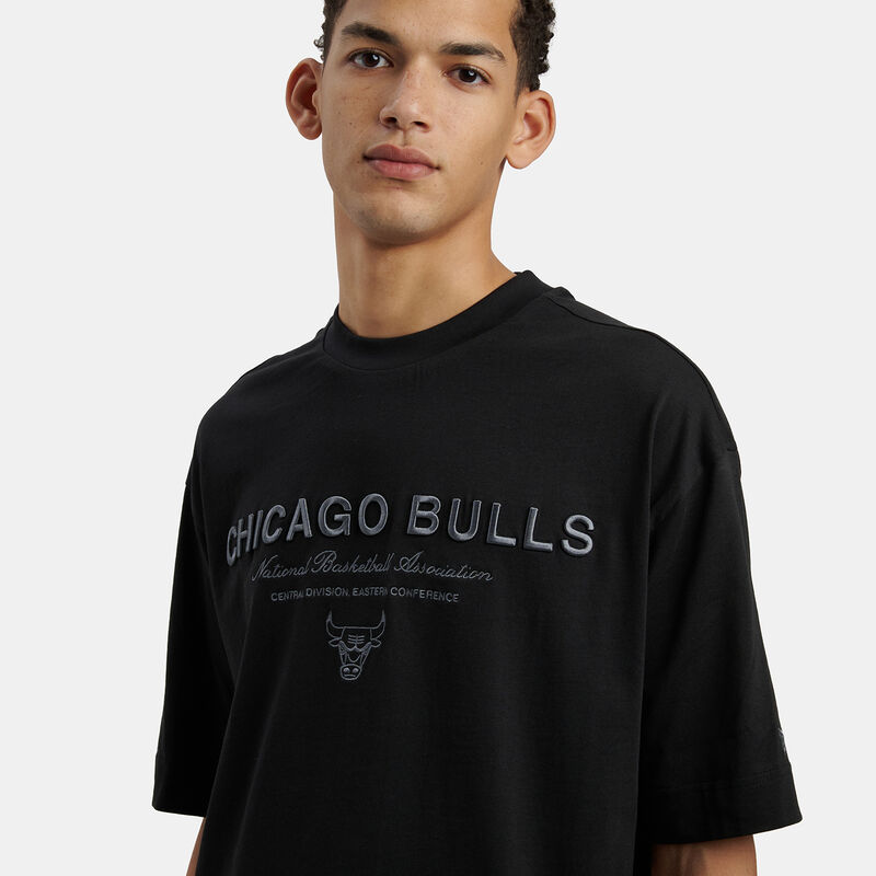 T-Shirt New Era Chicago Bulls NBA Linear, nero/grigio