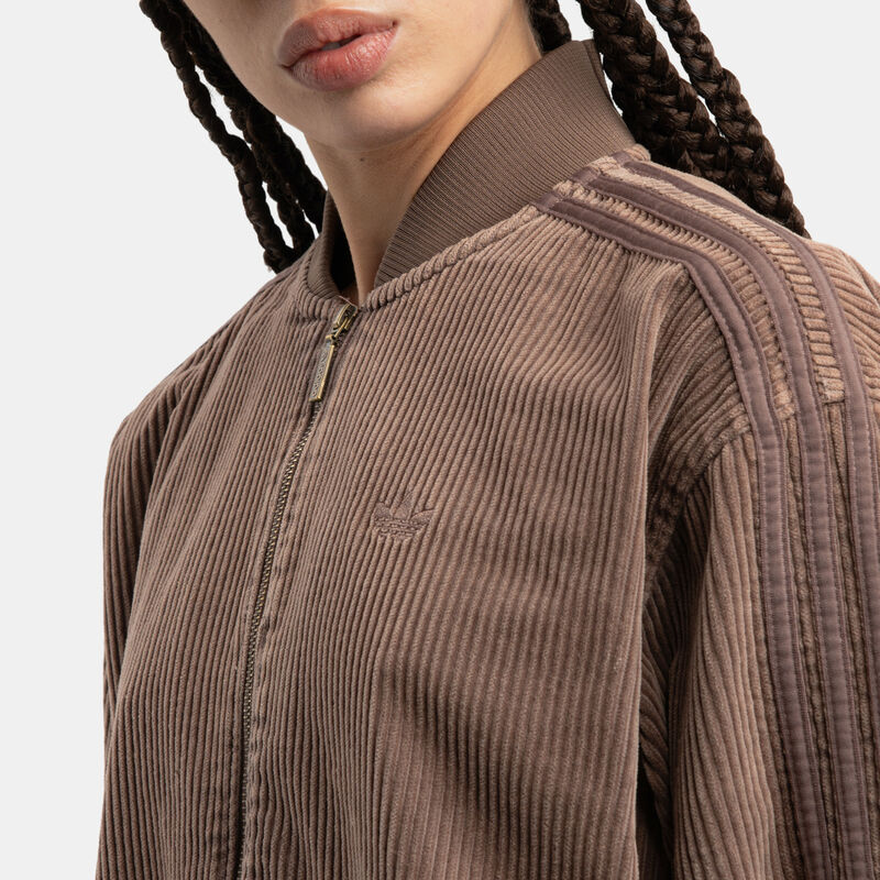 Felpa con zip adidas Corduroy SST, marrone