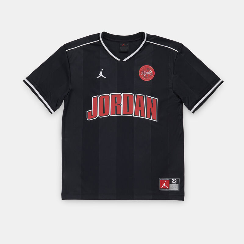 T-shirt Jordan Sport Jersey ragazzi, nero/rosso/bianco
