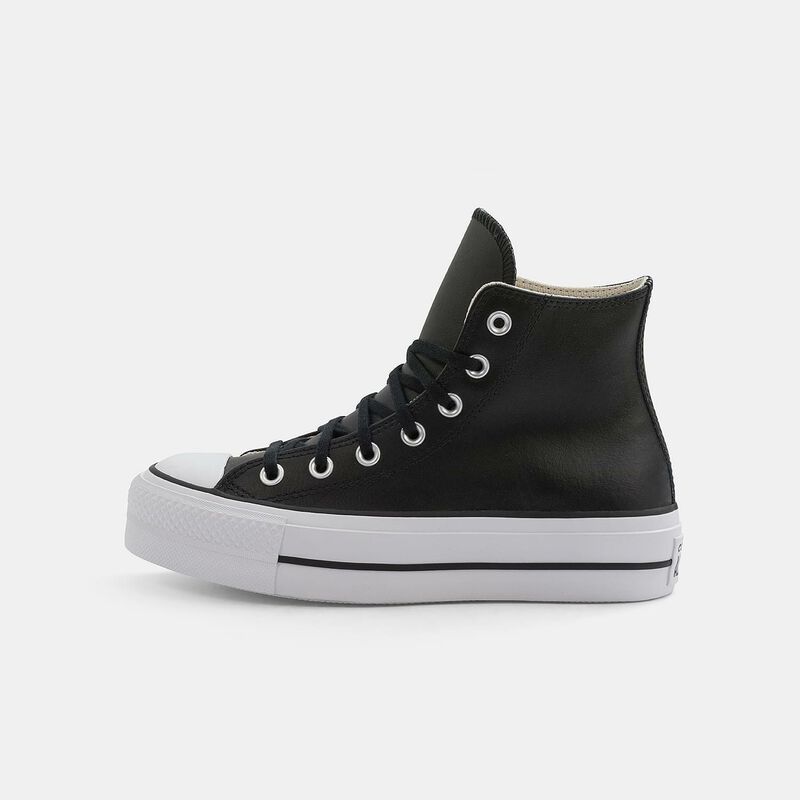 Converse Chuck Taylor All Star Lift Platform Leather, nero/bianco