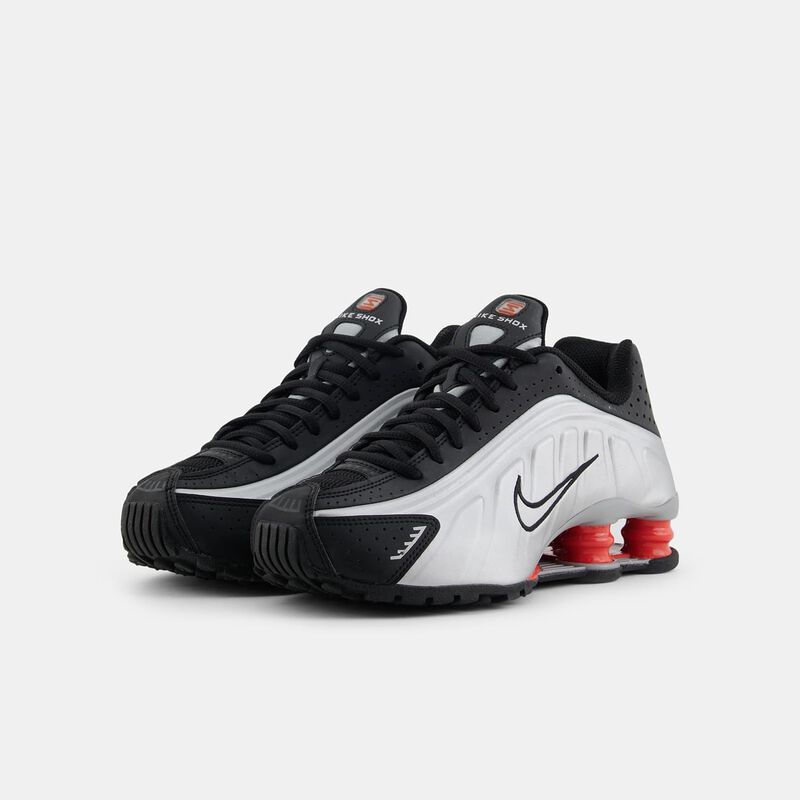 Nike Shox R4 (GS), argento/nero/rosso