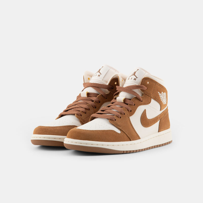 Air Jordan 1 Mid Light British Tan (W), marrone/beige