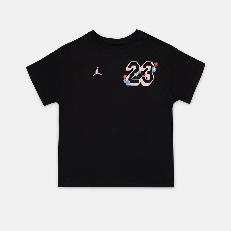T-shirt Jordan Summer Bloom ragazzi, nero/azzurro/rosso