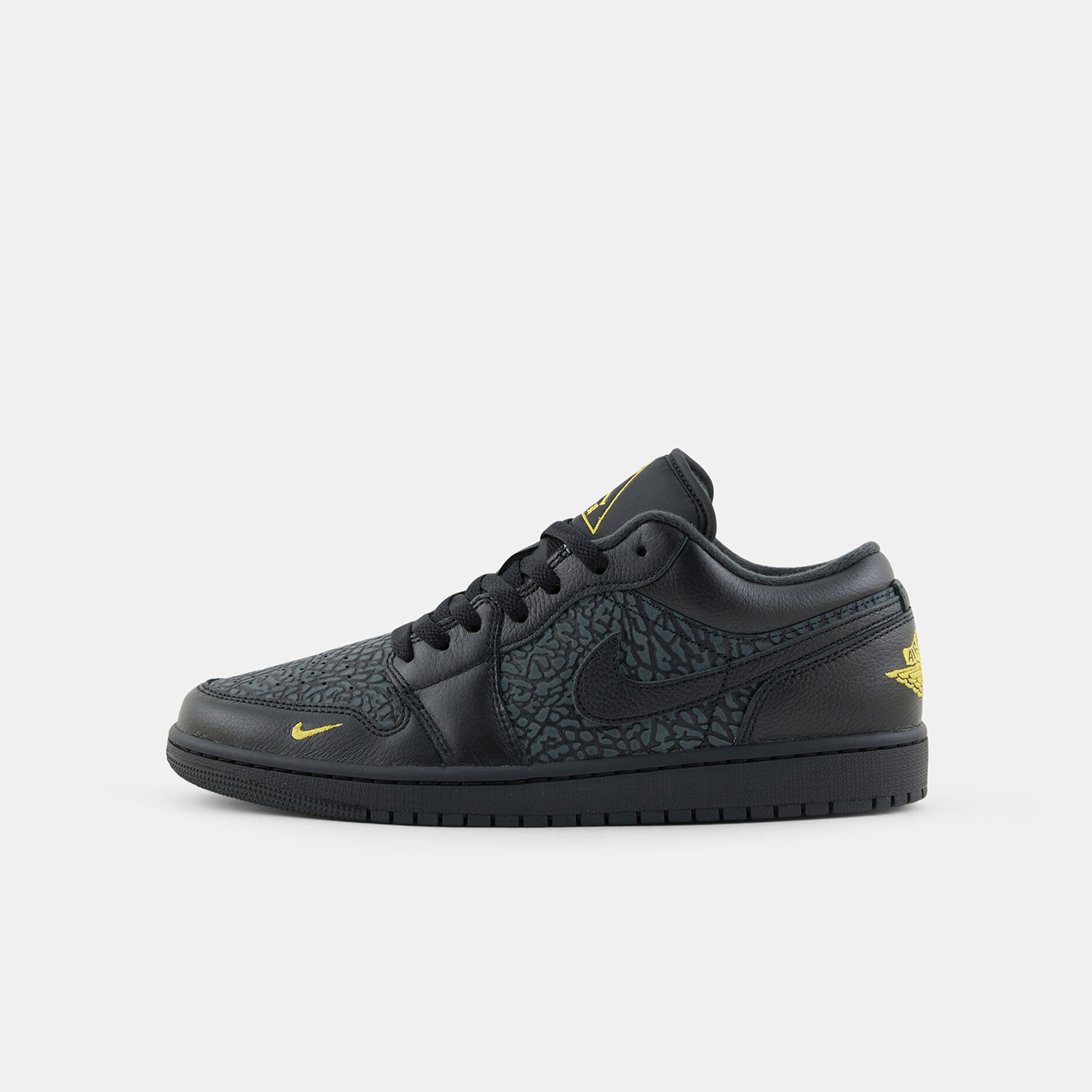 Air Jordan 1 Low SE Black Elephant Print, nero/grigio/giallo