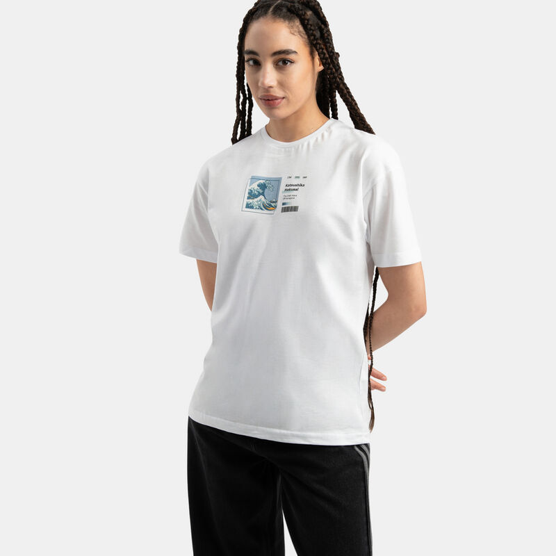 T-shirt Speedy Tee Hokusai, bianco/azzurro