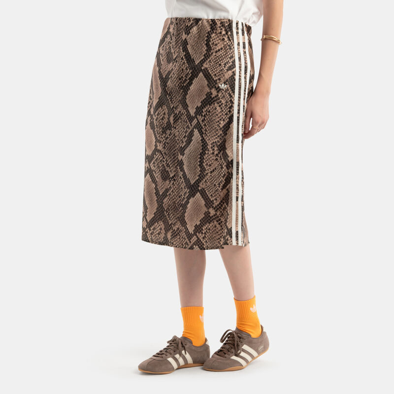 Gonna adidas Snake Print Satin, animalier/bianco