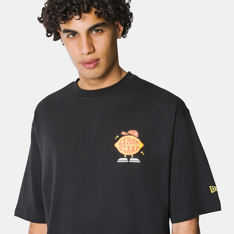 T-Shirt New Era Lemon Stand Fruit Graphic, nero/giallo/bianco