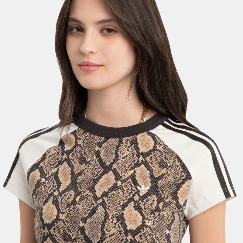T-shirt adidas Snake Print, animalier/bianco