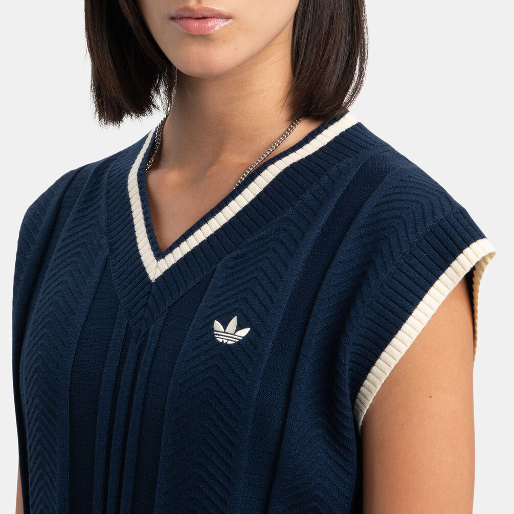 Gilet adidas Cable Knit, beige/blu