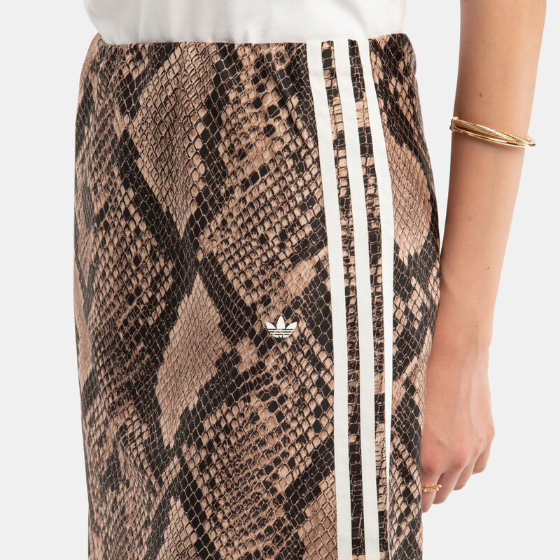 Gonna adidas Snake Print Satin, animalier/bianco