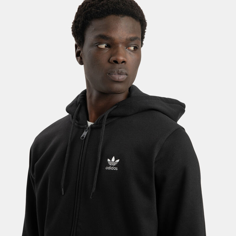 Felpa con zip adidas Trefoil Essentials, nero/bianco