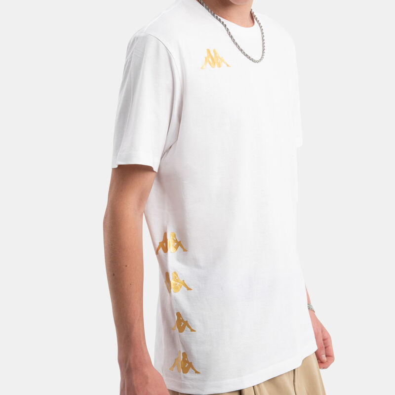T-shirt Kappa 4 Soccer Giovo, bianco/oro