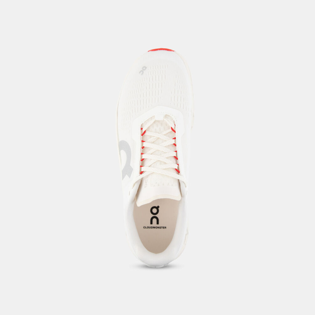 On Cloudmonster 1, bianco/arancione/verde