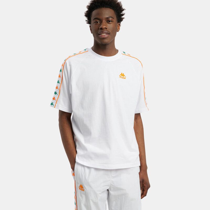 T-shirt Kappa 222 Banda Ninon, bianco/arancione/verde
