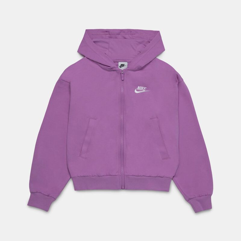 Felpa con zip Nike Sportswear Club ragazzi, rosa/bianco
