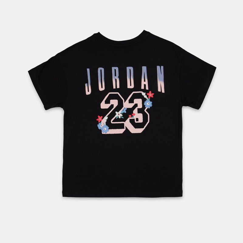 T-shirt Jordan Summer Bloom ragazzi, nero/azzurro/rosso
