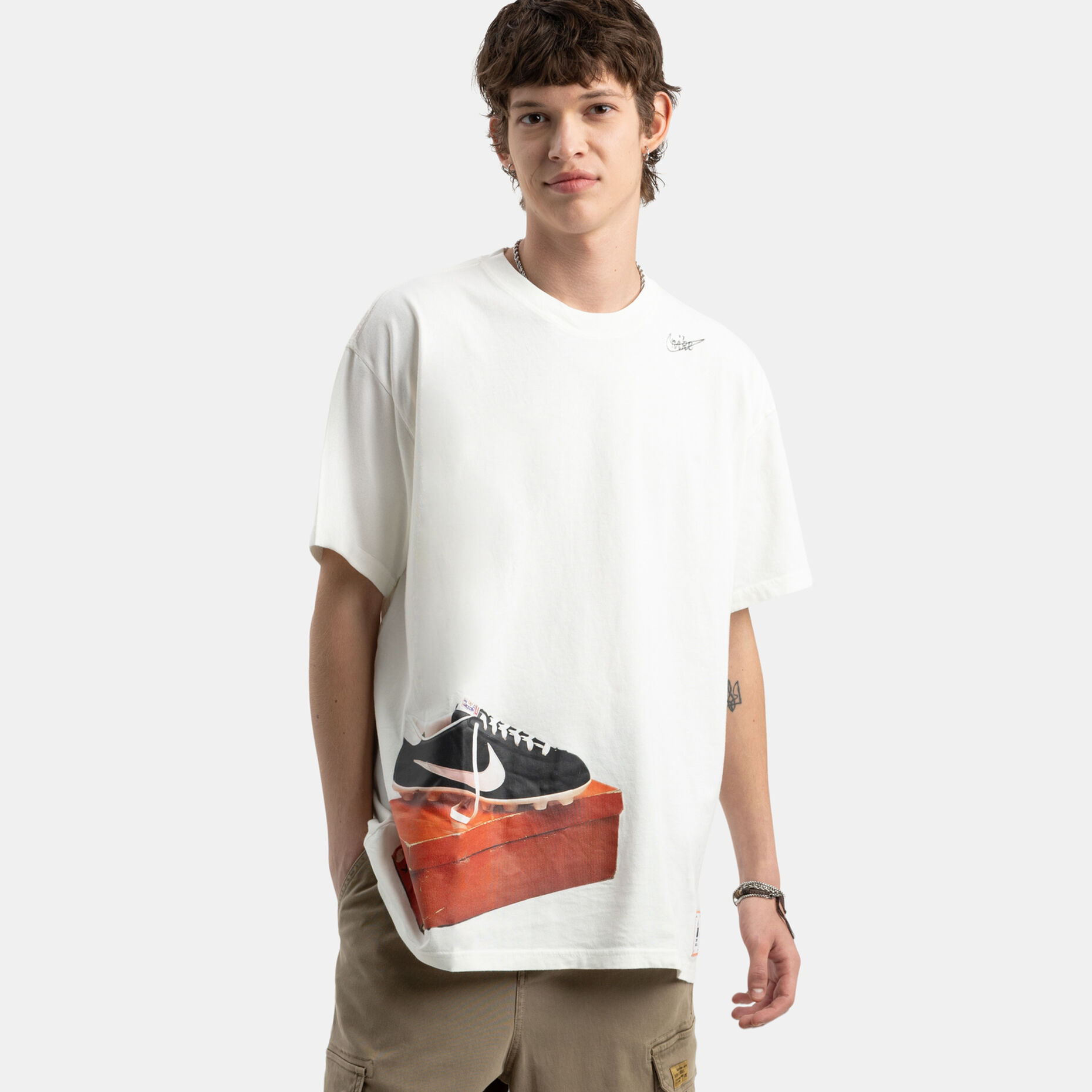 T-shirt Nike Sportswear LSE GFB Photo, bianco/multicolor