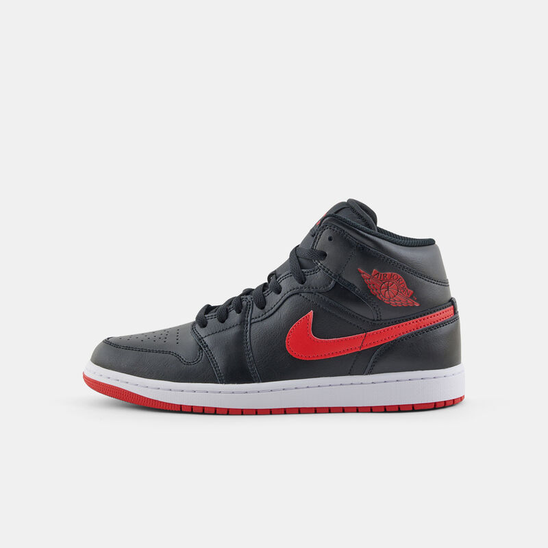 Air Jordan 1 Mid Black University Red, nero/rosso