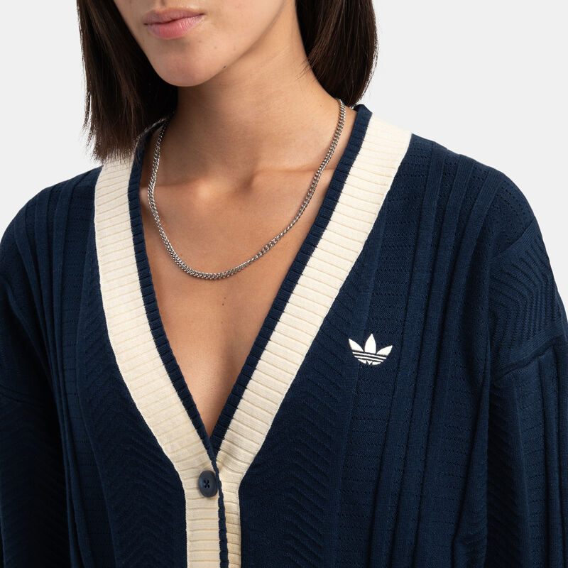 Cardigan adidas Cable Knit, blu/beige