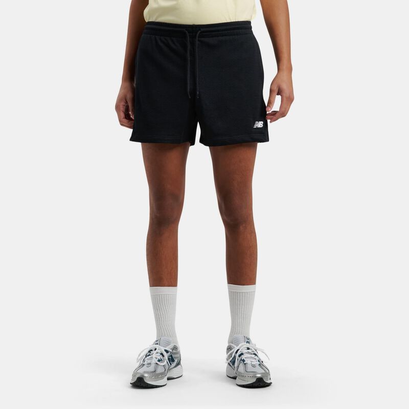 Short New Balance Sport Essentials Logo, nero/bianco