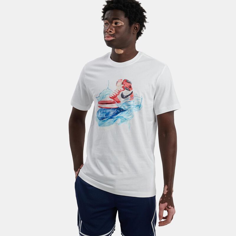 T-shirt Jordan Flight Essentials AJ1, bianco/rosso/azzurro